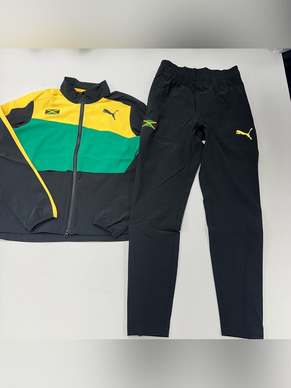 Puma x JAMAICA Womens Track Suit Jacket Pants Set Top Medium Bottom Small NWOT